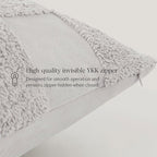 Double Stitch 100% Cotton Throw Pillow Covers - Checkered Tufted Boho Decorative Pillow Covers 20x20, Made in India, Square Cushion Case, Modern Home Decor for Couch, Sofa, Living Room, Winter Sky