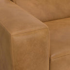 SIMPLIHOME Rex Right Corner Sectional Modular Sofa and Ottoman Set in Full-Grain Genuine Leather, Sienna, 116-inch-wide L-Shaped Leather Sofa and Matching 34-inch-Wide Table Ottoman for Living Room