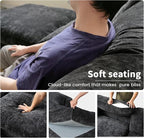 Cloud Couch Modular Sectional Sofa,134" L Shaped Couch, Oversized Convertible Wide Seater,4 Seater with Ottoman for Living Room Set, Covers Washable&Replaceable,Black