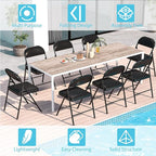 4 Pack Folding Chairs with Padded Cushion & Back, Padded Folding Chairs for Home, Office, Indoor, Outdoor Events (Black, 4 Pack)