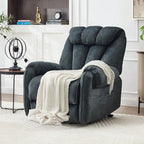 CANMOV Power Lift Recliner Chair for Elderly with Massage & Heat, Overstuffed Recliner Chairs for Adults, Electric Recliners with Type-C & USB Port, Side Pockets, for Living Room, Grey