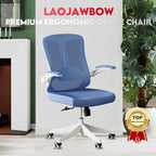 Ergonomic Office Chair - 400LB Comfy Desk Chairs with Adjustable Headrest and Lumbar Back Support, Mesh Computer Chairs with Wheels and Arms for Home Office, Study, Bedroom and Dorm (03blue)