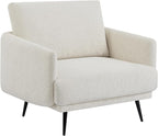 Oversized Accent Chair for Living Room Chairs Reading Arm Chair Comfy Modern Single Sofa Side Chairs with Metal Legs & Soft Cushion for Bedroom, Waiting Room (Chenille Oatmeal, Set of 2)