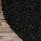 Unique Loom Solid Shag Collection Area Rug (7' 1" Round, Jet Black)