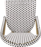 Christopher Knight Home Philomena Outdoor French Bistro Chair (Set of 4), Black + White + Bamboo Print Finish