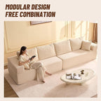 Chaise Lounge Chair, Sleeper Couches, Boneless Couch for Living Room and Bedroom, Corduroy, White