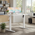 Homall Height Adjustable Electric Standing Desk, Memory Stand up Desk with Headphone Hook, Home Office Desks with Splice Board
