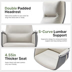 EUREKA ERGONOMIC Royal II Executive Office Chair High Back, Big and Tall with Extra Wide Seat, Silicone Leather Desk Chair Computer Chair, Modern Office Chair Home Office Desk Chairs - Beige Gray