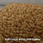 FUTEI Camel Decorative Throw Pillow Covers 24x24 Inch Set of 2,Soft Fluffy Faux Wool Fur Boucle Textured European Cushion Case,Modern Home Decor for Couch Bed Living Room Office