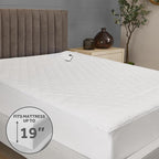 Sunbeam Restful Quilted Water Resistant Heated Mattress Pad - Full White