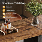 Tribesigns 70.9" Extra Long Bar Table, Industrial Counter Height Table, Rectangular Bar Height Tables with Metal Footrest for Kitchen Dining Room, Living Room, Pub (Rustic Brown & Black)