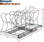 SIMPLE HOUSEWARE Organizer Pull Out Under Cabinet Sliding Shelf for Kitchen,Bathroom, Pantry Pan and Pot Lid, Silver