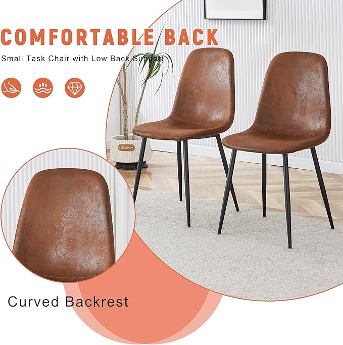 Round Dining Table Set for 6 with Storage, 42" Round Dining Table with 6 Suede Chairs, 7 Piece Kitchen Table Chairs Set of 6 with Thick Wood Top, Roman Column Pedestal, Space-Saving
