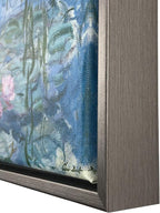 Wieco Art Framed Wall Art Canvas Print of Water Lilies by Claude Monet Paintings Reproduction Modern Canvas Wall Art for Home and office Decoration Abstract Artwork Silver Frame