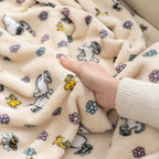 Berkshire Blanket Peanuts® VelvetLoft® Cute Character Snoopy Plush Throw Blanket,Peanuts Woodstock Snoopy Spring Frolic Large Canvas,Throw 55 in x 70 in (Official Peanuts® Product)