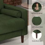 Oversized Accent Chair Set of 1, Corduroy Fabric Mid Century Modern Armchair with Large Seat for Living Room Bedroom Reading