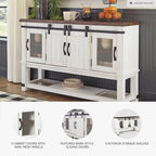 Signature Design by Ashley Valebeck Farmhouse Dining Room Server or Buffet Cabinet, White & Brown
