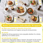 Moist Cotton Towel Bulk Moist Towelettes Individually Wrapped,White Towel Services,Refreshment Pre Moistened Towels for Dentist Travel Sport Party Hotel 50,Lemon
