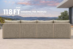 PURPLE LEAF Patio Furniture Set 7 Pieces Patio Seating Sofas Aluminum Furniture Outdoor Couch Sectional Set with Cushions and Aluminum Table Patio Conversation Sets Beige