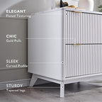 T4TREAM 2 Drawer File Cabinet, 30" Fluted Lateral File Cabinet w/Files Hanging Rod for Letter/Legal/A4, Large Tabletop for Printer, Office Wood Printer Cabinets, White