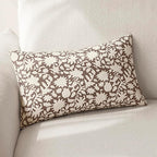 Foindtower Set of 2 Decorative Neutral Floral Lumbar Throw Pillow Covers Accent Farmhouse Cushion Covers Boho Vintage Pillowcase for Couch Sofa Bedroom Living Room Home Decor,12×20 Inch,Brown