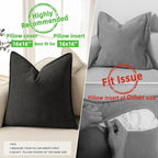 ZWJD Black Pillow Covers 16x16 Set of 2 Chenille Throw Pillow Covers with Elegant Design Soft and Luxurious Decorative Throw Pillows for Couch, Bed, and Home Decor