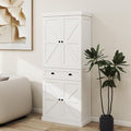 71" Tall Pantry Cabinet with Drawer & 4 Doors, Versatile Storage Cabinet with Adjustable Shelves for Kitchen, Laundry Room, Living Room, Bathroom, White
