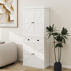 71" Tall Pantry Cabinet with Drawer & 4 Doors, Versatile Storage Cabinet with Adjustable Shelves for Kitchen, Laundry Room, Living Room, Bathroom, White