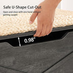 VECELO 43.3" Storage Bench, Entryway Shoe Ottoman, Farmhouse Style Bench with Handwoven Cushion and Metal Safety Hinges, for Bedroom, Living Room, Entryway, Gray