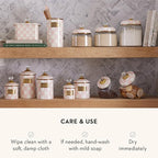 MACKENZIE-CHILDS Rosy Check Enamel Canister, Pink-and-White Kitchen Storage Container with Lid, Mini