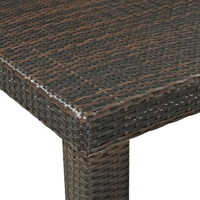 Crosley Furniture Palm Harbor 6-Person Rectangular Counter-Height Outdoor Bar Dining Table for Outside Patio, Brown