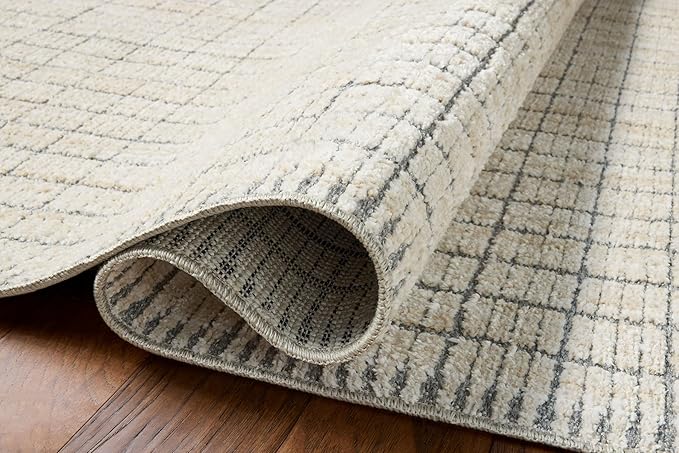 Loloi Amber Lewis Bexley Collection BEX-04 Slate/Natural 5'-0" x 7'-6" Area Rug Neutral, Textured, Living, Bedroom, Dining, Carpet