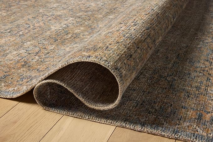 Loloi Amber Lewis Molly Collection MOL-02 Denim/Gold 2'-7" x 10'-0" Low Pile Runner Rug