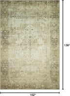 Loloi Magnolia Home by Joanna Gaines Banks Collection BAN-06 Natural/Granite 8'-6" x 11'-6", .13" Pile Height, Machine Washable, Area Rug