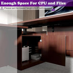 100.4'' Height Adjustable U-Shaped Executive Desk with 3-Drawer File Cabinet and Shelves (Espresso-U)