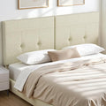 Upholstered King Size Headboard, Headboard King with Sturdy Metal Legs, Tufted Upholstery Design Bed Headboards with Adjustable Width & Height (Linen)