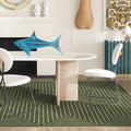 RUGGABLE x Jonathan Adler Machine Washable Modern Area Rug – Labyrinth Fern Green 6x9, Stain-Resistant, Non-Slip – Medium Rugs for Living Room, Bedroom, Hallway, Entryway & Office–with Cushioned Pad