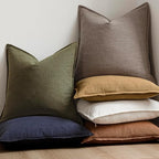 Foindtower Set of 2, Decorative Linen Soild Throw Pillow Covers Soft Accent Euro Cushion Case Farmhouse Neutral Pillowcase for Chair Couch Sofa Bedroom Living Room Home Decor 26 x 26 Inch Brown Tan