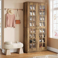 Tribesigns 71-Inch Tall Shoe Cabinet with Doors, 8-Tier Shoe Storage with Adjustable Shelves, Modern Shoe Organizer Shoe Rack Cabinet for Entryway, Hallway, Closet, Living Room, Rustic Brown