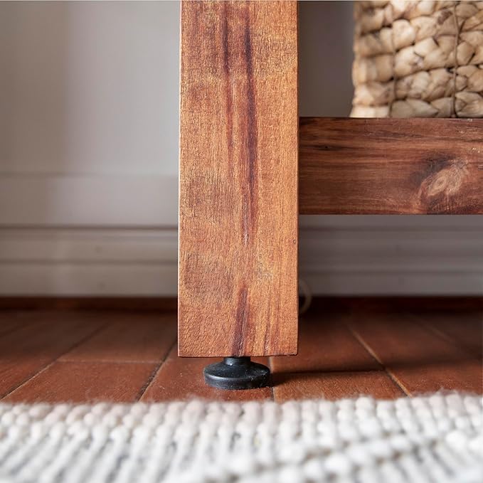 Backyard Discovery 48" Acacia Wood Farmhouse Narrow Console Table with Lower Slat Storage Shelf, Water-Resistant Design for Patio, Deck, Entryway, Living Room, Sofa Table, Indoor or Outdoor Use