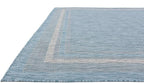 Unique Loom Outdoor Border Collection Area Rug - Soft Border (9'x 12' Rectangle, Aquamarine/ Ivory)