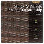 Sophia & William 9 Pieces Patio Dining Set for 8, Outdoor Patio Table and Rattan Chairs Set, 83" L Extra Large Rectangular Table, 1.75" Umbrella Hole, Beige Removable Seat Cushions