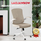 Ergonomic Office Chair - 400LB Comfy Desk Chairs with Adjustable Headrest and Lumbar Back Support, Mesh Computer Chairs with Wheels and Arms for Home Office, Study, Bedroom and Dorm (03khaki)