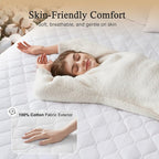 Beautyrest Cotton Heated Mattress Pad - Bed Warmer with 20 Heat Settings Controller, Auto Shut Off Timer, All Around Elastic Deep Pocket, UL Certified, Machine Washable, White Full