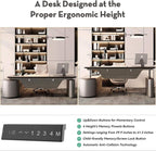 SAINTCY Large Executive Office Desk with File Cabinet, 78.7 Inch Sit & Stand L Shaped Executive Desk, Adjustable Luxury Office Desks for Boss, Business Owners, Managers and Supervisors Return Right