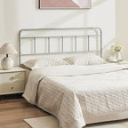 Metal King Size Headboard Only, Sturdy and Durable Iron King Headboard Adjustable Height from 34” to 44”, Victorian Vintage Bed Headboards, Farmhouse Head Board, Bed Frame Mount Grey
