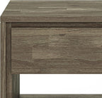 SIMPLIHOME Lowry SOLID ACACIA WOOD and Metal 22 Inch Wide Square Modern Industrial End Side Table in Distressed Grey, For the Living Room and Bedroom