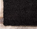 Unique Loom Solid Shag Collection Area Rug (7' 10" x 10' Rectangle, Jet Black)