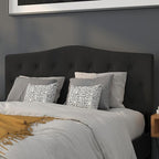BizChair Tufted Upholstered Queen Size Headboard in Black Fabric