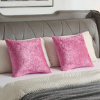 FUTEI Hot Pink Flannel Throw Pillow Covers 20x20 Inch Set of 2,Soft Dimensional Textured Cushion Cases,Modern Home Decor for Couch Living Room